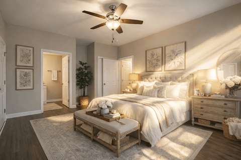 Floor plan for 3 beds, 2 baths, 1287 sqft